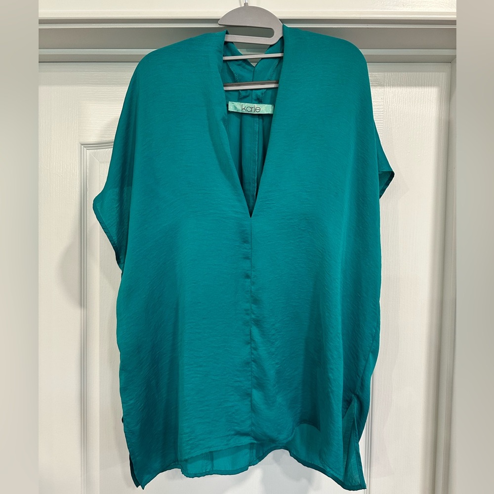 Karlie Short Sleeve V Neck Top Blouse